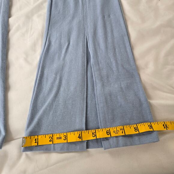Meijer NWT split hem flare bottom stretch leggings pants medium light blue - Picture 8 of 9